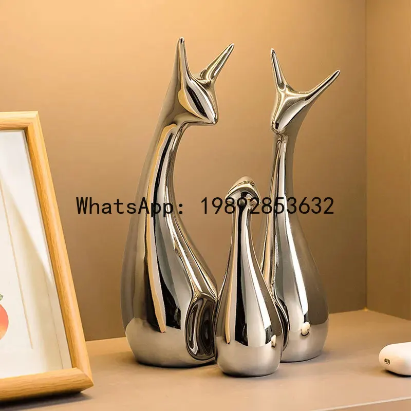 PYJ light luxury electroplated silver animal ceramic wine cabinet entrance living room TV cabinet home decoration
PYJ light luxury electroplated silver animal ceramic wine cabinet entrance living room TV cabinet home decoration