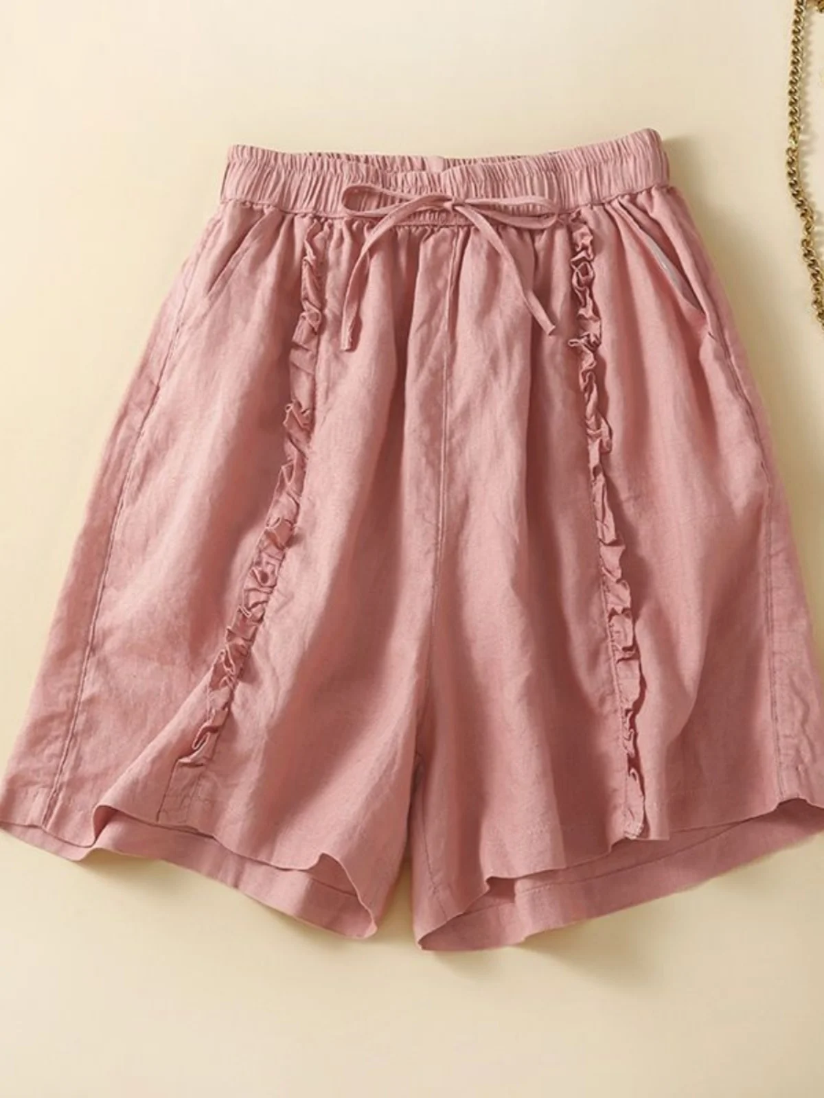 High Waist Wide Leg Cotton Shorts Women's Casual Summer New Style Design Wood Grain Large Size Fashionable Five-Point Pants
High Waist Wide Leg Cotton Shorts Women's Casual Summer New Style Design Wood Grain Large Size Fashionable Five-Point Pants
