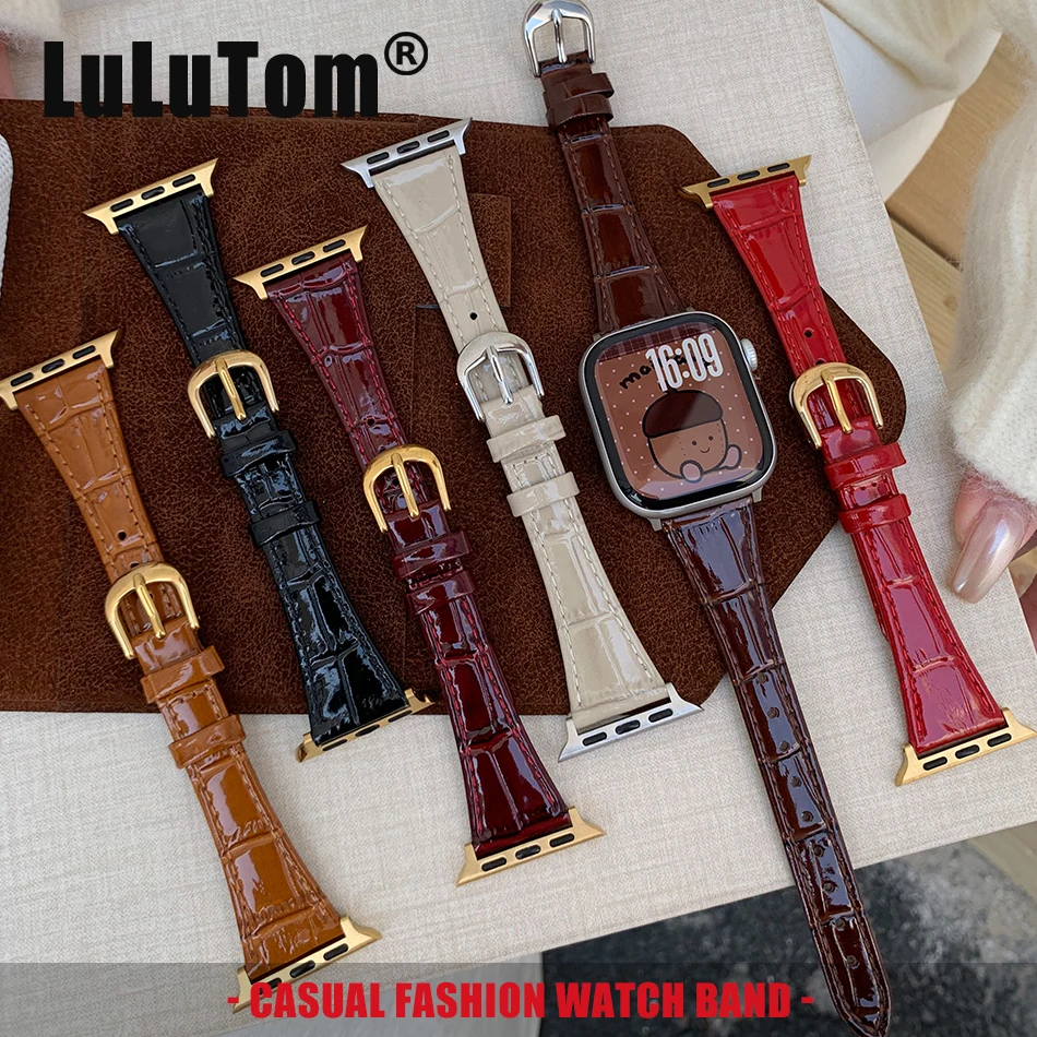 Bamboo Patent Genuine Leather Watch Band for Apple Watch Series 11 10 9 8 7 6 SE 5 UItra 2 iWatch 49/46/45/44/42/41/40/38 Strap
Bamboo Patent Genuine Leather Watch Band for Apple Watch Series 11 10 9 8 7 6 SE 5 UItra 2 iWatch 49/46/45/44/42/41/40/38 Strap