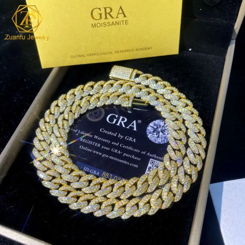 12mm 15mm Mens Silver Gold Plated Curb Chain Necklace Jewelry Bling Vvs Moissanite Chains Clasp Thick S925 Cuban Link Chain
12mm 15mm Mens Silver Gold Plated Curb Chain Necklace Jewelry Bling Vvs Moissanite Chains Clasp Thick S925 Cuban Link Chain
