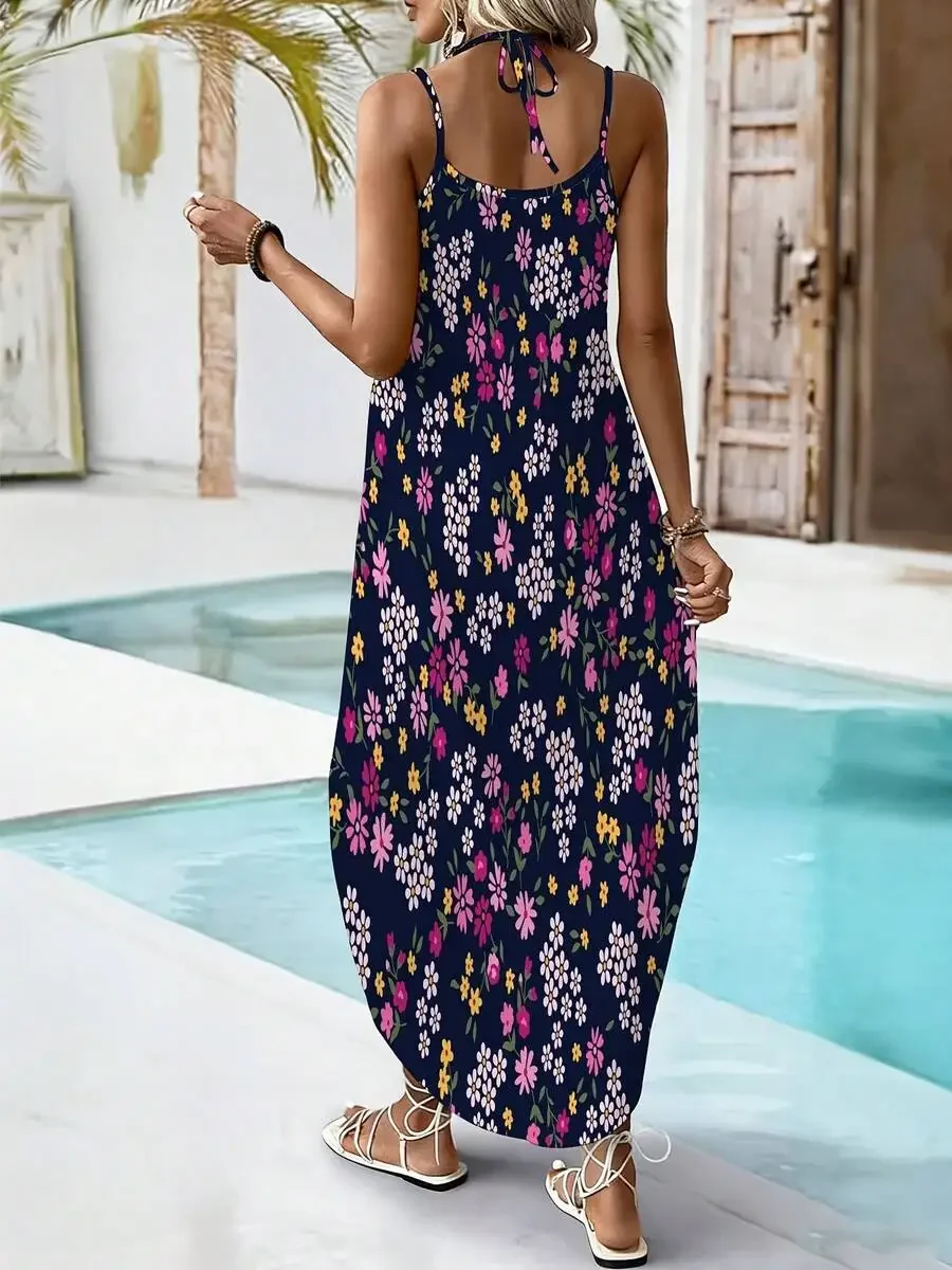 Floral Print Women Double Strap Halter V Neck Slit Maxi Dress Summer Casual Elegant Outdoor Leisure
Floral Print Women Double Strap Halter V Neck Slit Maxi Dress Summer Casual Elegant Outdoor Leisure