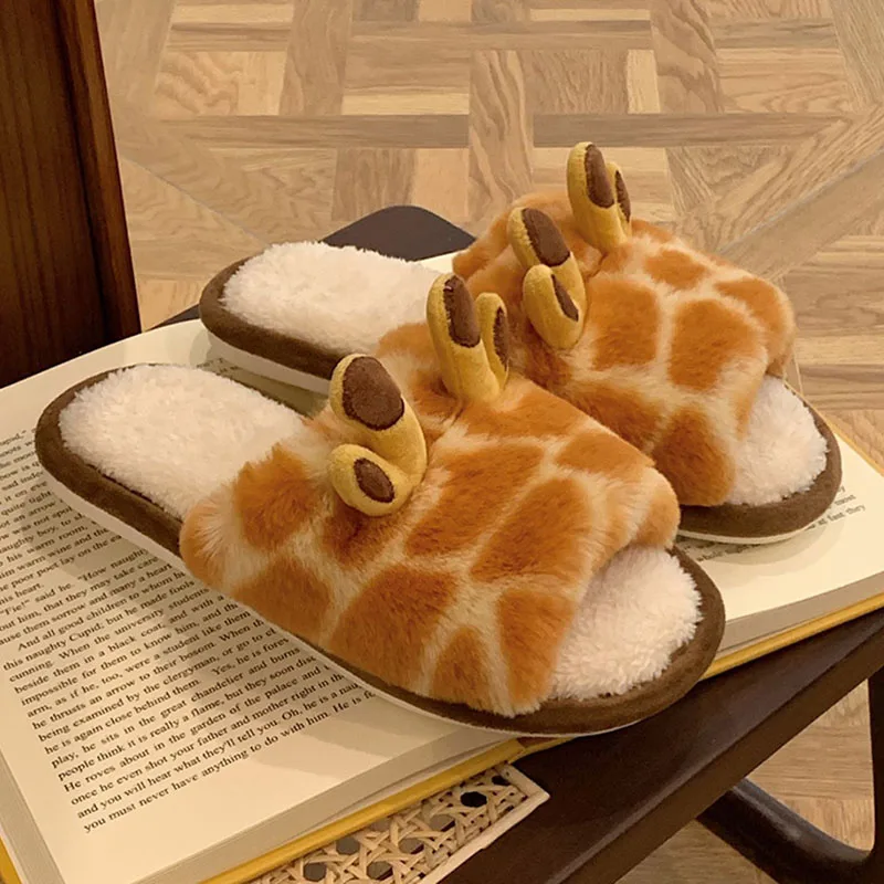 Cute Cartoon Giraffe Fluffy Fur Home Women Slippers Winter Plush House Shoes Woman Flip Flops Kawaii Animal Indoor Home Slides
Cute Cartoon Giraffe Fluffy Fur Home Women Slippers Winter Plush House Shoes Woman Flip Flops Kawaii Animal Indoor Home Slides