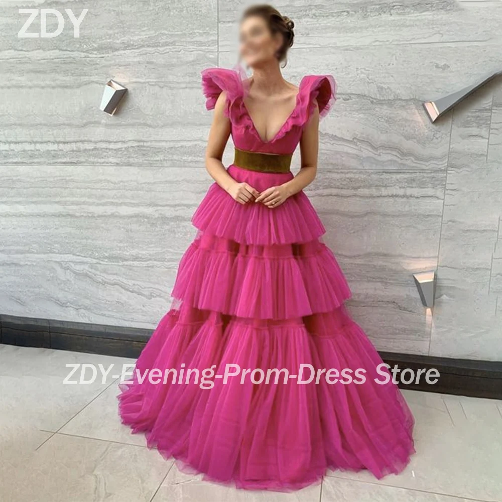 Customized Long Tiered Evening Dresses for Special Occasions Tulle V-Neck Floor-Length A-Line Women Gala Party Dress 2025
Customized Long Tiered Evening Dresses for Special Occasions Tulle V-Neck Floor-Length A-Line Women Gala Party Dress 2025
