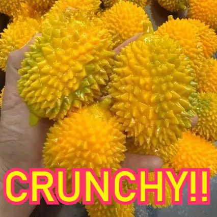 Handmade Crunchy Squishy Durian and Dragon Fruit Stress Ball Squeeze Toy, Squishy Fidget Ball, ASMR Sensory Stress Relief Toy