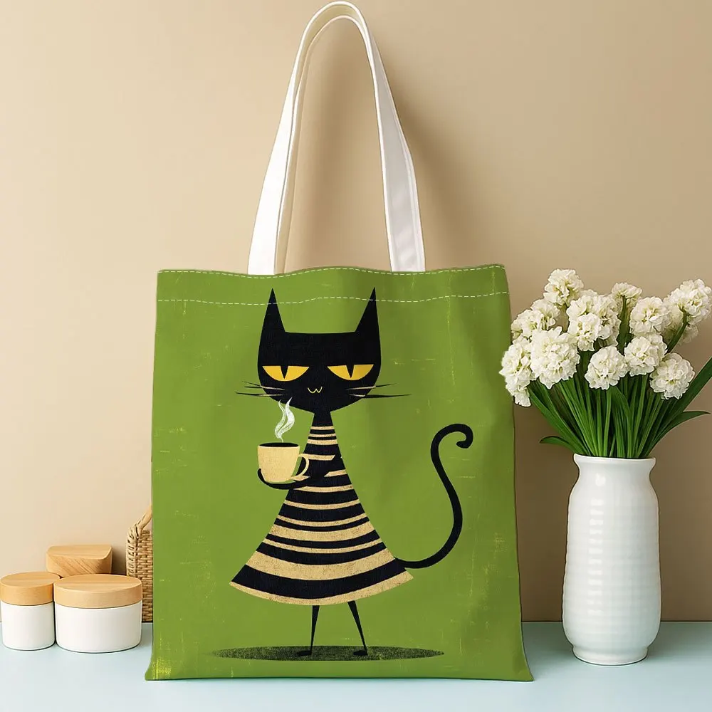 1pc Black Cat Coffee Themed Tote Shopping Bag, Suitable for Daily Use, School, Travel, A Unique Gift for Cat and Coffee Lovers.
1pc Black Cat Coffee Themed Tote Shopping Bag, Suitable for Daily Use, School, Travel, A Unique Gift for Cat and Coffee Lovers.