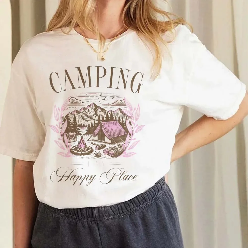 Short Sleeved Adventure Camping T-Shirt Trendy Cute Clothing Print Casual Fashion O-Neck Women's Fun Print Pattern Women's T-Shi
Short Sleeved Adventure Camping T-Shirt Trendy Cute Clothing Print Casual Fashion O-Neck Women's Fun Print Pattern Women's T-Shi