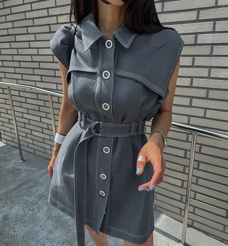 Summer New Women's Vest Dress High Waisted Workwear Style Short Dress
Summer New Women's Vest Dress High Waisted Workwear Style Short Dress