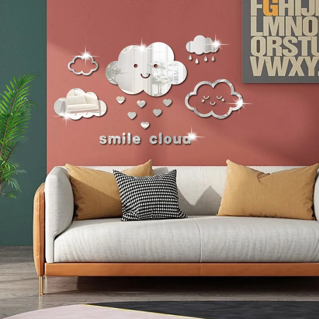 Smile Cloud Wall Stickers Acrylic Mirror Living Room Bedroom Bathroom Wall Decals Mural Boy Girl Kids Baby Room Home Decoration
Smile Cloud Wall Stickers Acrylic Mirror Living Room Bedroom Bathroom Wall Decals Mural Boy Girl Kids Baby Room Home Decoration