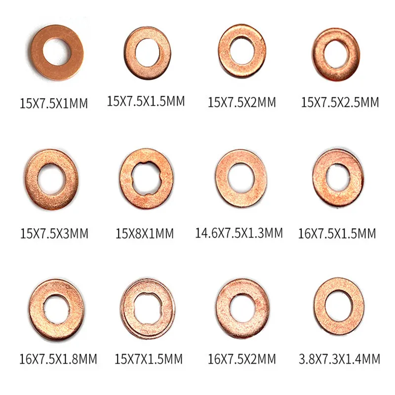 360PCS Diesel Common Rail Injector Nozzle Adjusting Copper Washer Seal Ring Gaskets Pad For All Brands Injectors
360PCS Diesel Common Rail Injector Nozzle Adjusting Copper Washer Seal Ring Gaskets Pad For All Brands Injectors