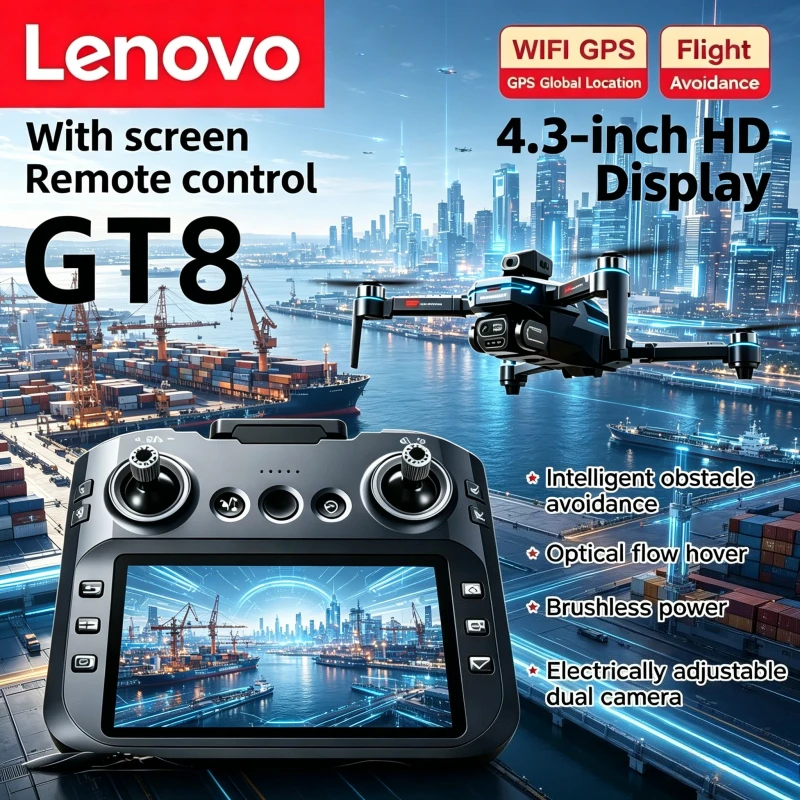 Folding Quadcopter Toy Dron RC 4K Hovering Optical Flow Motor Brushless FPV GPS Dual Camera Professional Drone 8K GT8 Lenovo
Folding Quadcopter Toy Dron RC 4K Hovering Optical Flow Motor Brushless FPV GPS Dual Camera Professional Drone 8K GT8 Lenovo