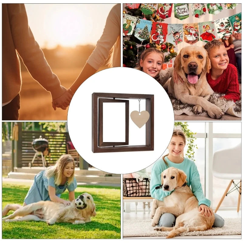 Double Sided Rotating Floating 4x6 Wood Picture Frame with DIY Heart Shape Pendant Romantics Wedding Gift for Couple 37JD
Double Sided Rotating Floating 4x6 Wood Picture Frame with DIY Heart Shape Pendant Romantics Wedding Gift for Couple 37JD
