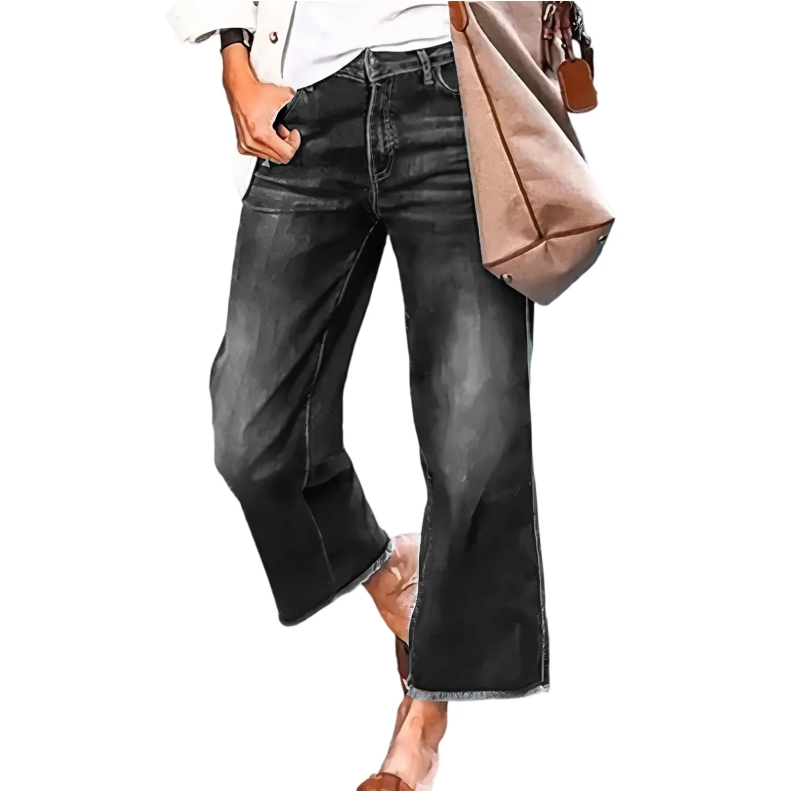 Женские джинсы, джинсовые прямые брюки длиной до колена со средней талией, однотонные потертые брюки с карманами на молнии, свободные брюки High Street 2025
Женские джинсы, джинсовые прямые брюки длиной до колена со средней талией, однотонные потертые брюки с карманами на молнии, свободные брюки High Street 2025