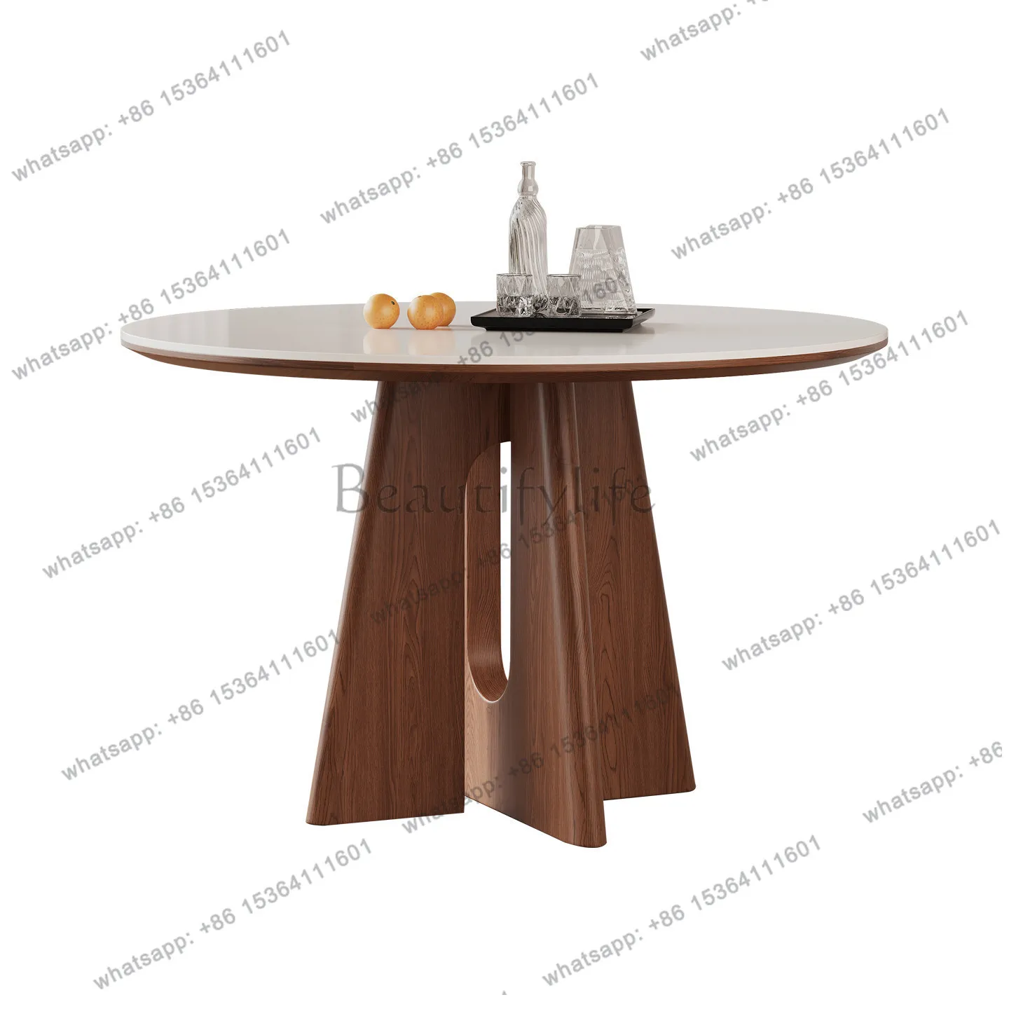 Medieval dining table round white matte modern small apartment wabi sandy wind walnut solid wood slate
Medieval dining table round white matte modern small apartment wabi sandy wind walnut solid wood slate