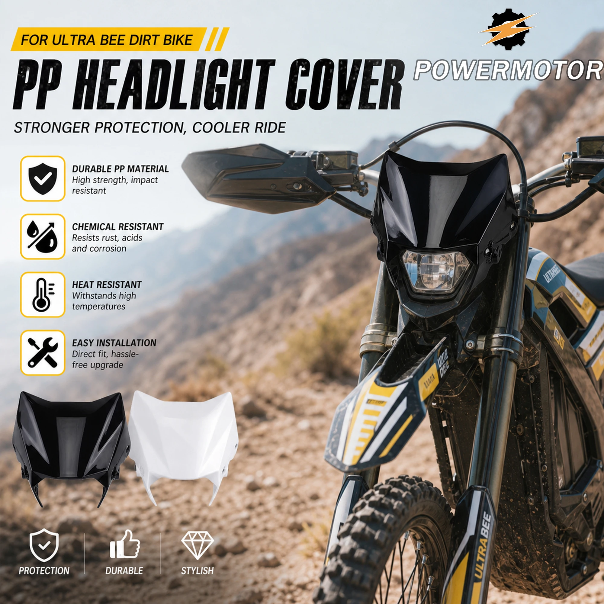 E-Bike DirtBike Headlight Mask For Sur-Ron SurRon Ultra Bee Electric Motorbike Motocross HeadLamp Housing PP Protector Parts
E-Bike DirtBike Headlight Mask For Sur-Ron SurRon Ultra Bee Electric Motorbike Motocross HeadLamp Housing PP Protector Parts