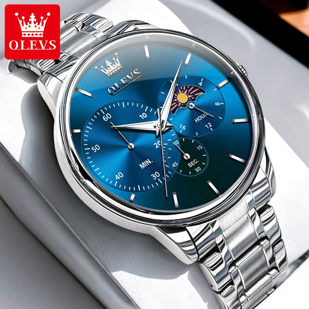 OLEVS 2936 Men's Watch High end Waterproof Stainless Steel Lunar Phase Timing Code Watch Fashion Luxury Brand Quartz Men's Watch
OLEVS 2936 Men's Watch High end Waterproof Stainless Steel Lunar Phase Timing Code Watch Fashion Luxury Brand Quartz Men's Watch