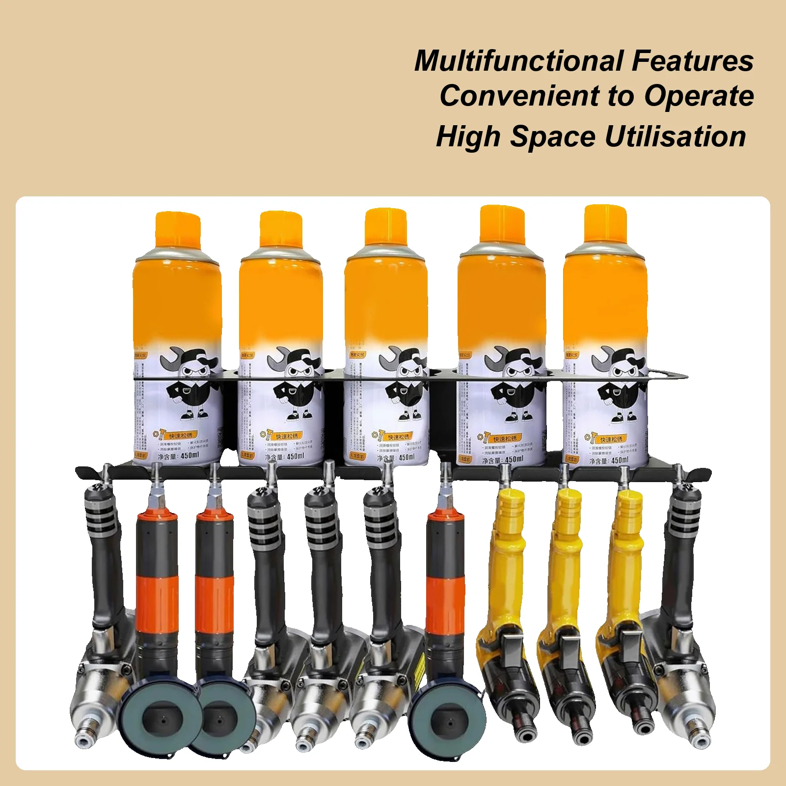 Wall Mounted Rack for Spray Can Wall Mounted Storage Rack Spray Can Holder Rack Steel Auto Detailing Organizer Tool 5 Holes
Wall Mounted Rack for Spray Can Wall Mounted Storage Rack Spray Can Holder Rack Steel Auto Detailing Organizer Tool 5 Holes
