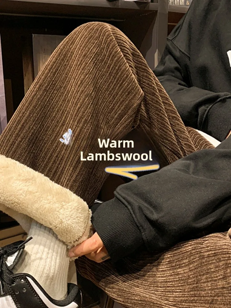 Thiened Corduroy Pants Men's Winter Fce Lined Cotton Straight Leg Wide Leg Pants American Sle Heavyweight Lamb Velvet
Thiened Corduroy Pants Men's Winter Fce Lined Cotton Straight Leg Wide Leg Pants American Sle Heavyweight Lamb Velvet