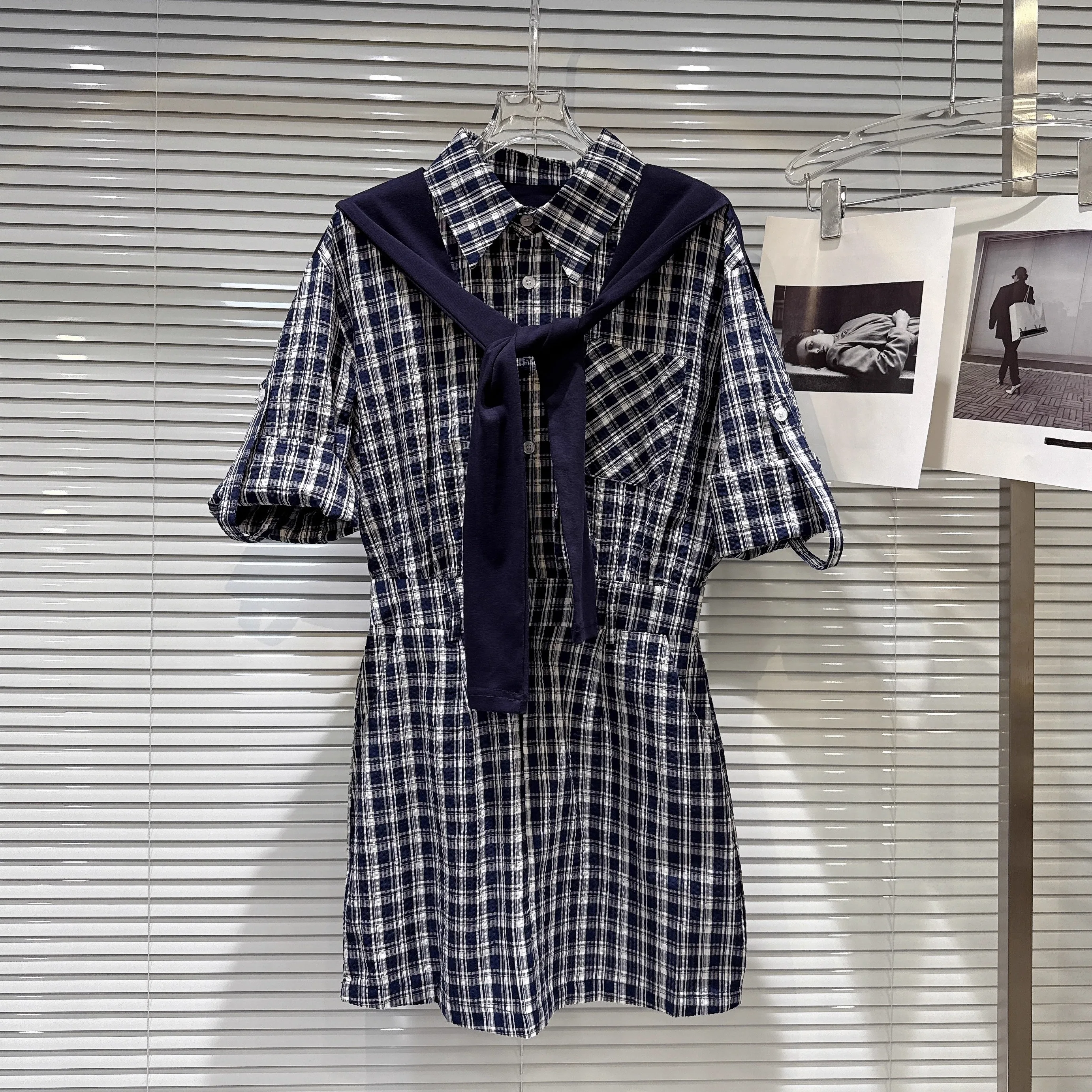 Spring 2026 Women's Plaid ort Sve Wrap Dr Slim Fit Casual Sweet And Spicy Sle High Waist A-Line Skirt Collar
Spring 2026 Women's Plaid ort Sve Wrap Dr Slim Fit Casual Sweet And Spicy Sle High Waist A-Line Skirt Collar