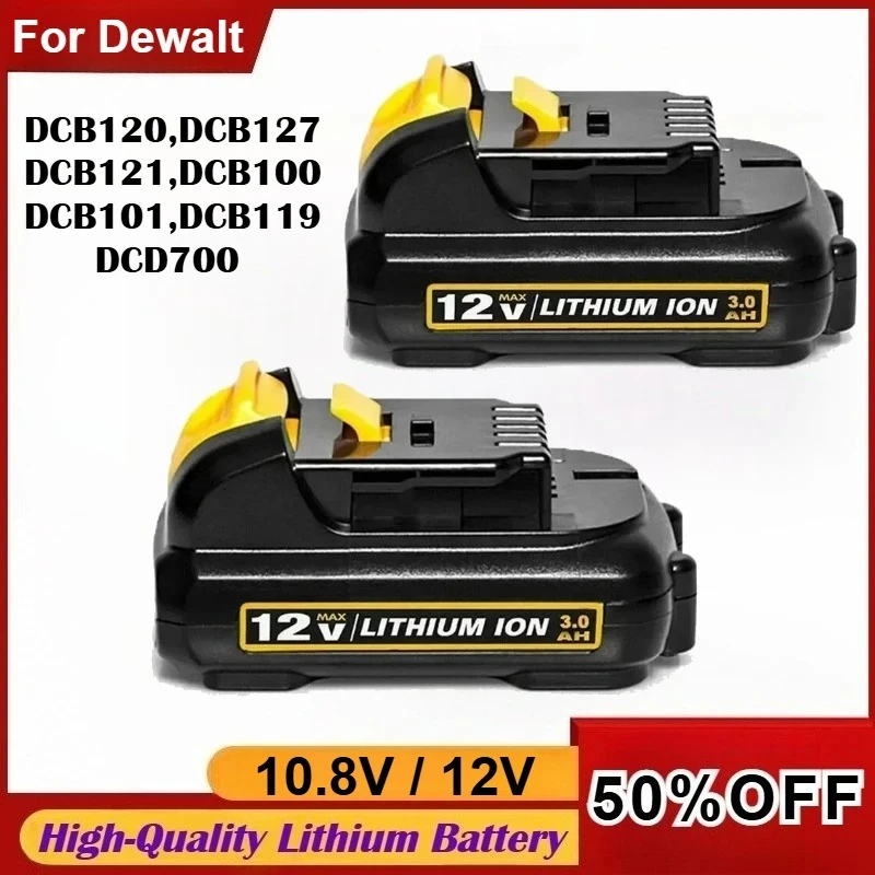 1-3Pack 10.8V/12V Replacement Power Tools Battery for Dewalt DCB120 Lithium-ion Batteries 12V 3.0Ah Battery DCB123 DCB125 DCD701
1-3Pack 10.8V/12V Replacement Power Tools Battery for Dewalt DCB120 Lithium-ion Batteries 12V 3.0Ah Battery DCB123 DCB125 DCD701