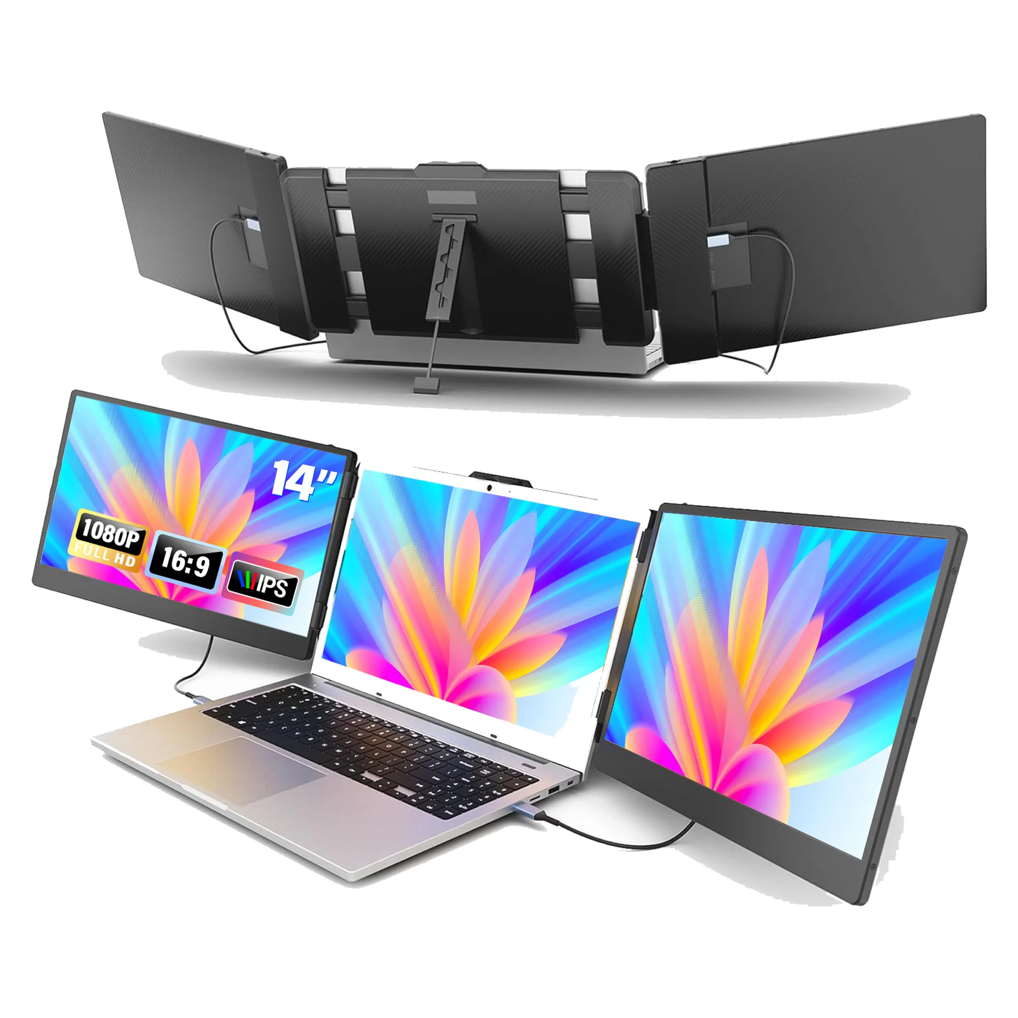 For Gaming Laptop Screen Extender Triple Laptop Extender Ultra Slim 14" 1080P FHD IPS Portable
For Gaming Laptop Screen Extender Triple Laptop Extender Ultra Slim 14" 1080P FHD IPS Portable