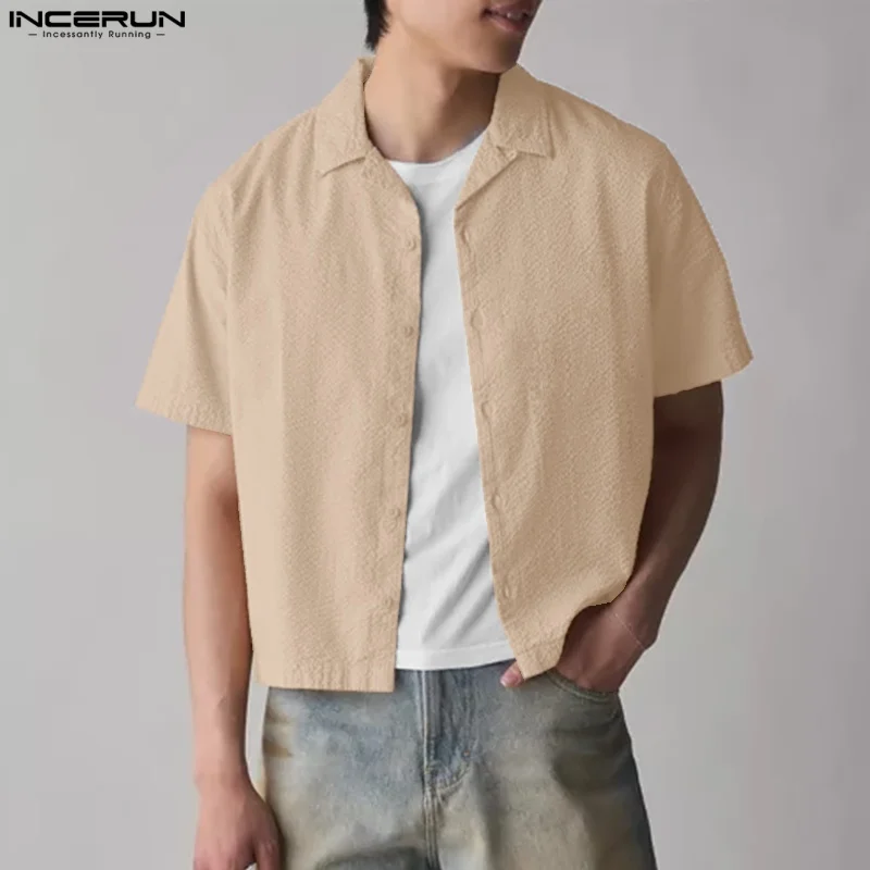 2025 Men Shirt Solid Color Lapel Short Sleeve Oversize Men Clothing Summer Streetwear Korean Fashion Casual Male Tops INCERUN
2025 Men Shirt Solid Color Lapel Short Sleeve Oversize Men Clothing Summer Streetwear Korean Fashion Casual Male Tops INCERUN