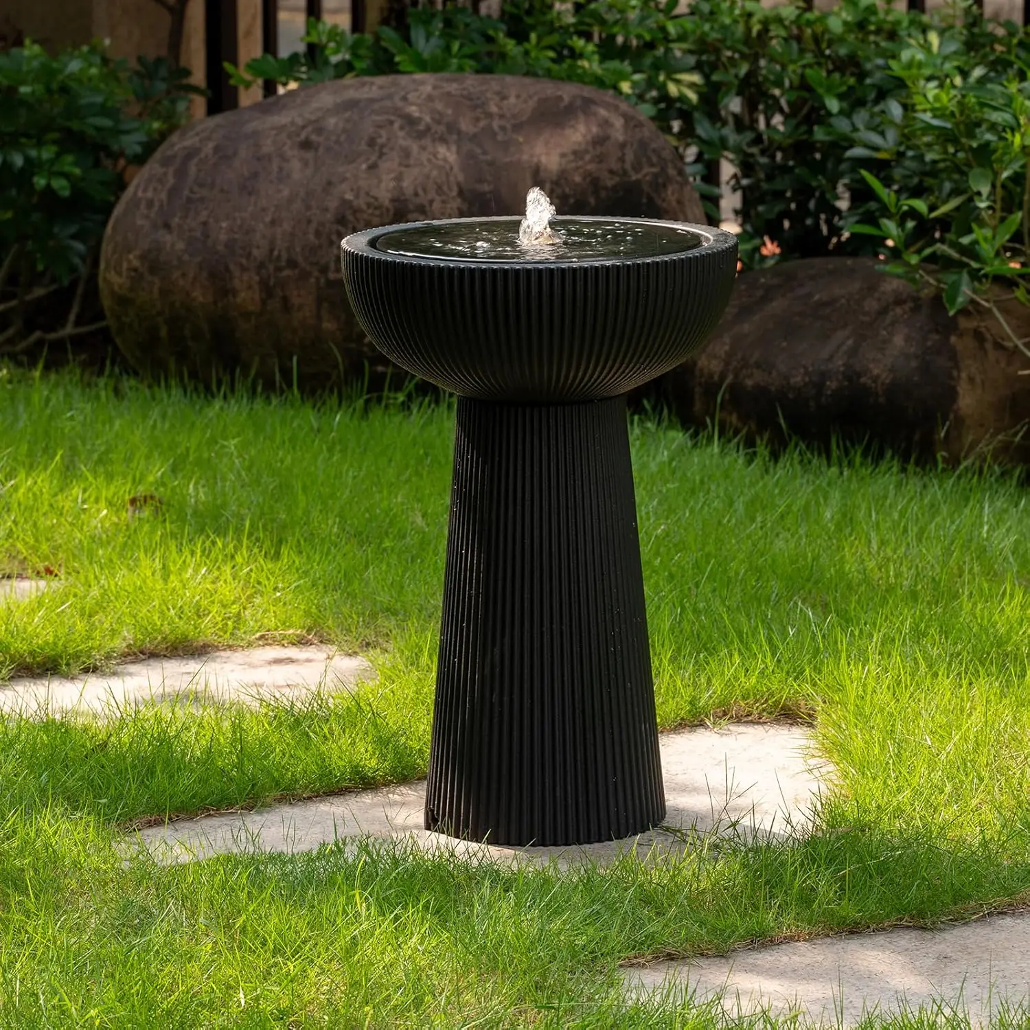 Outdoor Water Fountain with LED Light & Pump, Eco-Friendly Recyclable Polyethylene Bird Bath for Garden Patio Decor (Black)
Outdoor Water Fountain with LED Light & Pump, Eco-Friendly Recyclable Polyethylene Bird Bath for Garden Patio Decor (Black)