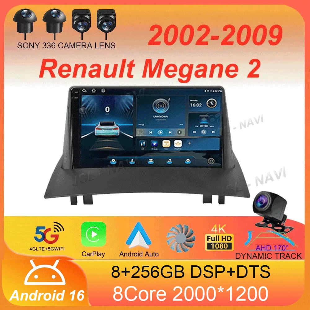 Android 16 Carplay Auto For Renault Megane 2 2002 2003 2004 2005 2006 2007 2008 2009 Multimedia Car Radio Player WIFI+4G Stereo
Android 16 Carplay Auto For Renault Megane 2 2002 2003 2004 2005 2006 2007 2008 2009 Multimedia Car Radio Player WIFI+4G Stereo