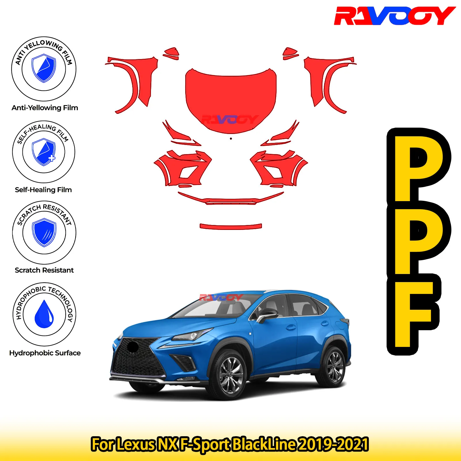 For Lexus NX F-Sport BlackLine 2019-2021 Glossy Matte Black Precut front PPF Kit Paint Protection Film
For Lexus NX F-Sport BlackLine 2019-2021 Glossy Matte Black Precut front PPF Kit Paint Protection Film