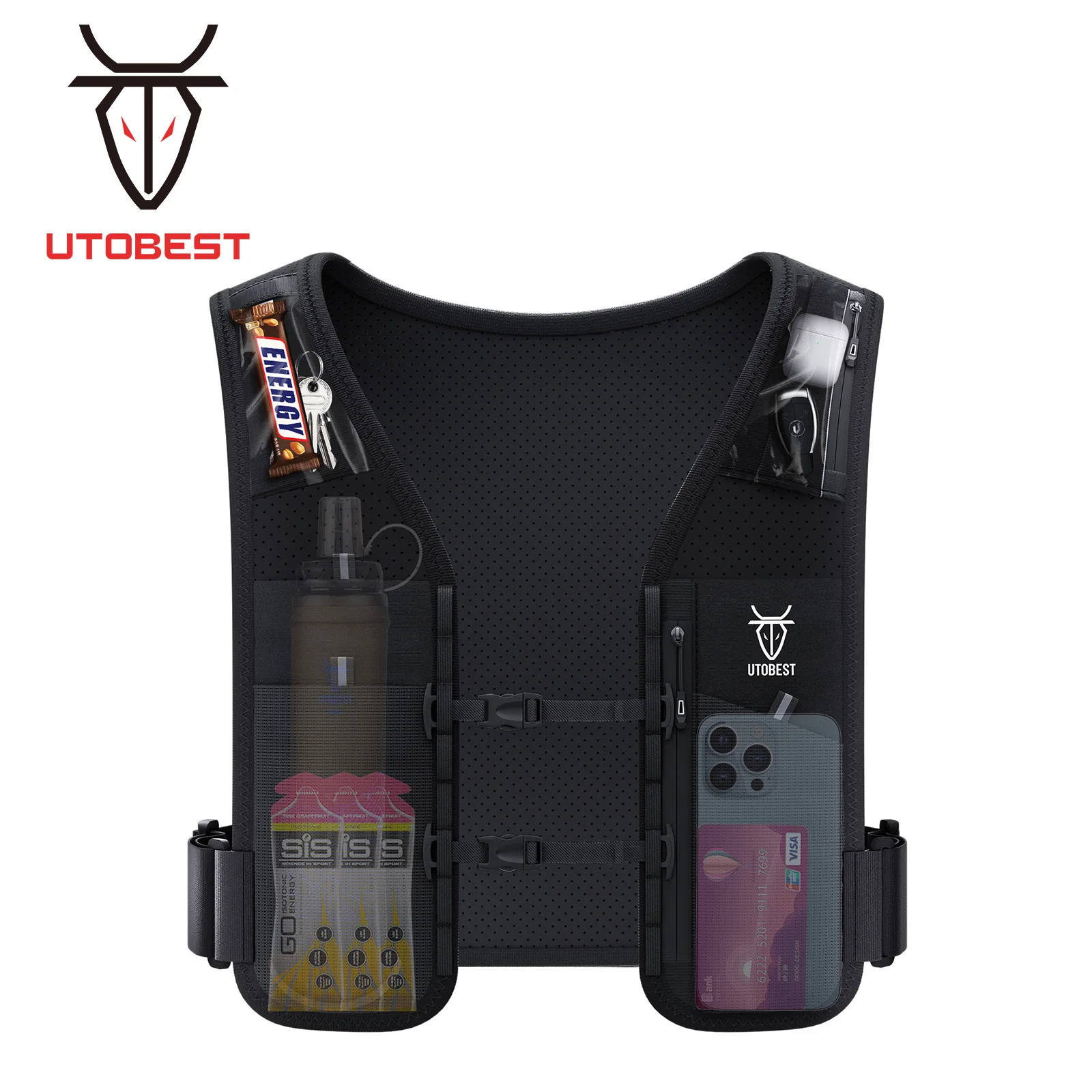 UTOBEST UTR113 Reflective Running Hydration Vest Adjustable Phone Holder for Training Cycling Night Running
UTOBEST UTR113 Reflective Running Hydration Vest Adjustable Phone Holder for Training Cycling Night Running