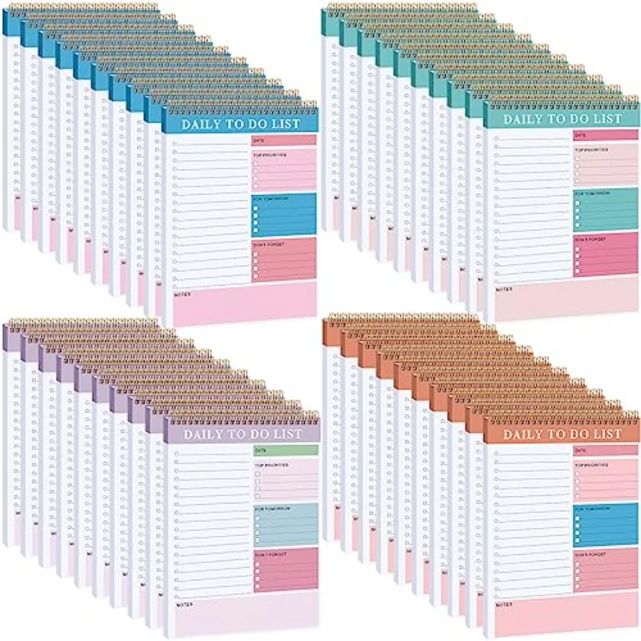 Pcs Daily to Do List Notepad Daily Planner with 52 Sheets Tear Off Spiral to Do List Notebook Notepad Undated Bulk for Adults C
Pcs Daily to Do List Notepad Daily Planner with 52 Sheets Tear Off Spiral to Do List Notebook Notepad Undated Bulk for Adults C