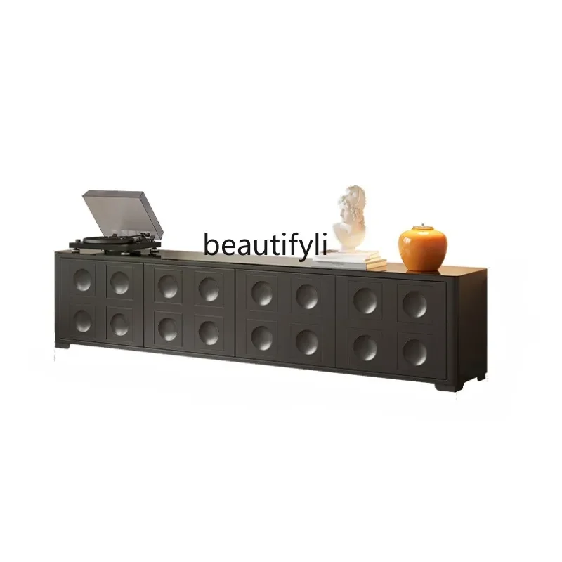 Black Retro Cream Style TV Cabinet Modern Minimalist Living Room Home Small Apartment Minimalist Rounded Corner Floor Cabinet
Black Retro Cream Style TV Cabinet Modern Minimalist Living Room Home Small Apartment Minimalist Rounded Corner Floor Cabinet