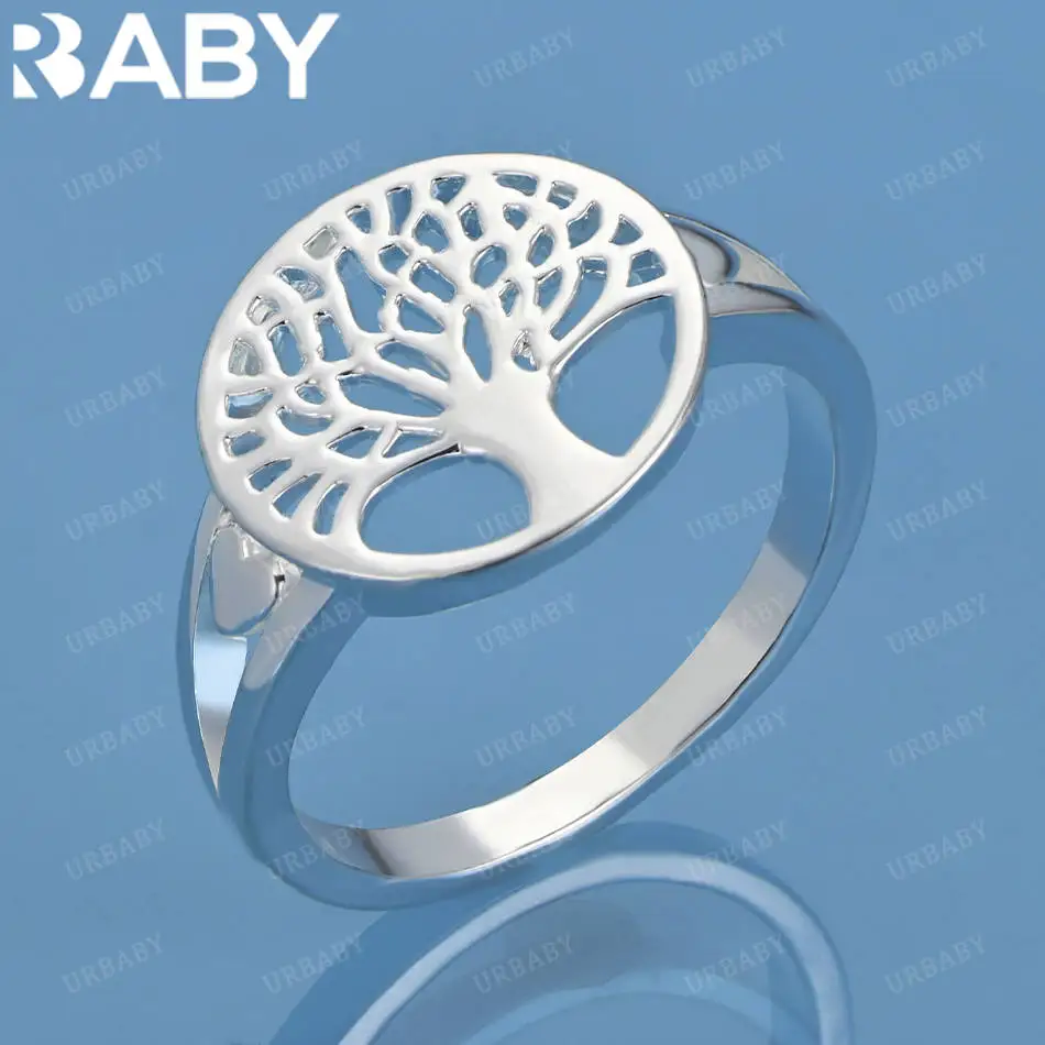 URBABY 925 Sterling Silver Size 7-10 Round Tree Ring For Women Men Fashion Jewelry Charm Grace Noble Wedding Accessories
URBABY 925 Sterling Silver Size 7-10 Round Tree Ring For Women Men Fashion Jewelry Charm Grace Noble Wedding Accessories