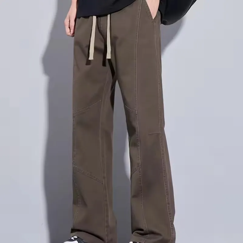 100% Cotton Straight Casual Pants For Men Clothing Drawstring Work Black Solid Color Streetwear Men Trousers 2025 Spring Summer
100% Cotton Straight Casual Pants For Men Clothing Drawstring Work Black Solid Color Streetwear Men Trousers 2025 Spring Summer