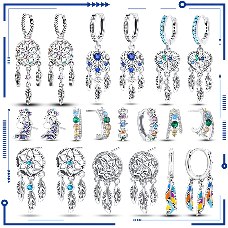 2023 New in Dream Catcher Feather Earrings 925 Sterling Silver Jewelry For Women Birthday Luxury Gift Color Zircon Stud Earring
2023 New in Dream Catcher Feather Earrings 925 Sterling Silver Jewelry For Women Birthday Luxury Gift Color Zircon Stud Earring