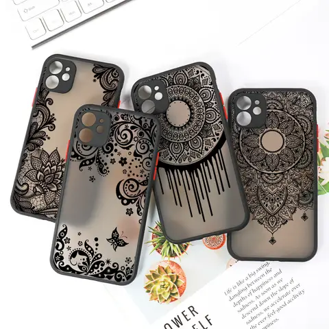 Funda Mandala Dreamcatcher para iPhone 11 13 14 12 15 Pro Max Mini XR XS Max 6s 8 7 Plus SE 2022 2020, funda transparente a prueba de golpes para teléfono