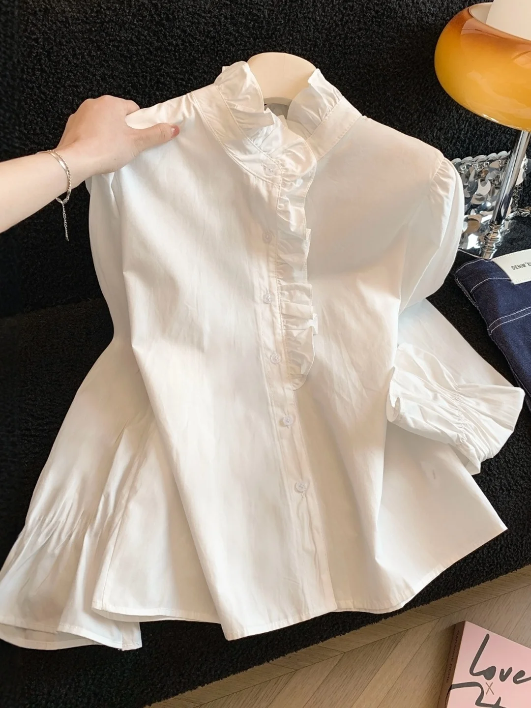 Ele Stand Collar Long Sve irt Women's Early Spring Faionable Youthful d Musoom Le Flower Women's irt
Ele Stand Collar Long Sve irt Women's Early Spring Faionable Youthful d Musoom Le Flower Women's irt