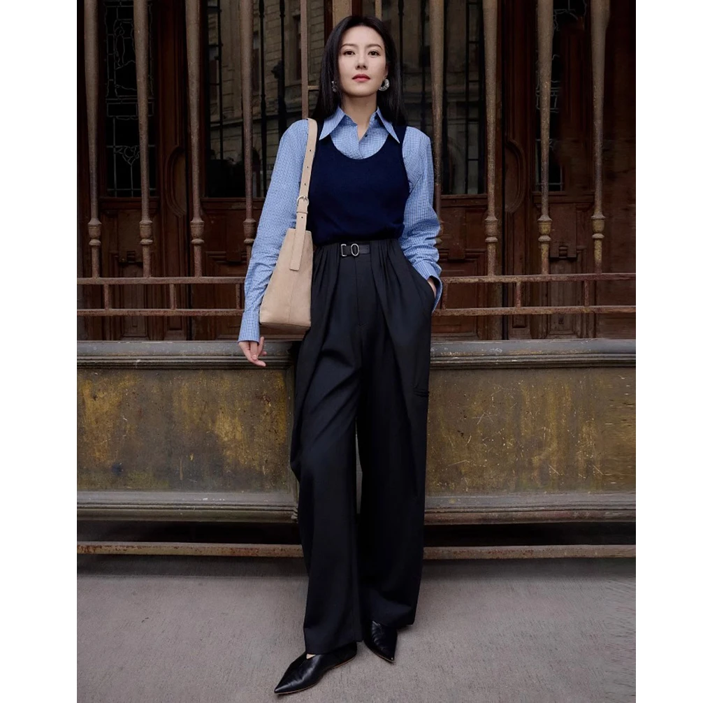 Selfwill Women's Plaid Shirt Knitted Vest Pants Three-Piece Set Spring 2025 Cotton Long Sleeve Regular Fit Commute Style
Selfwill Women's Plaid Shirt Knitted Vest Pants Three-Piece Set Spring 2025 Cotton Long Sleeve Regular Fit Commute Style