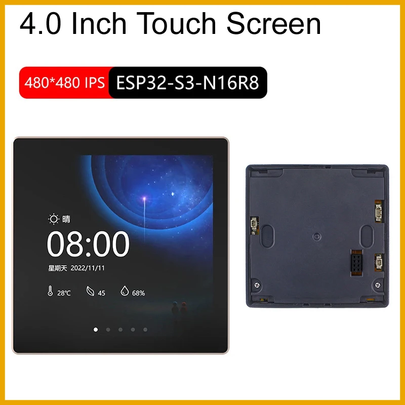 ESP32-S3 Arduino LVGL WIFI Bluetooth Development Board 480 * 480 Smart Display 4.0 inch LCD TFT Module Capacitive Touch Centrol
ESP32-S3 Arduino LVGL WIFI Bluetooth Development Board 480 * 480 Smart Display 4.0 inch LCD TFT Module Capacitive Touch Centrol