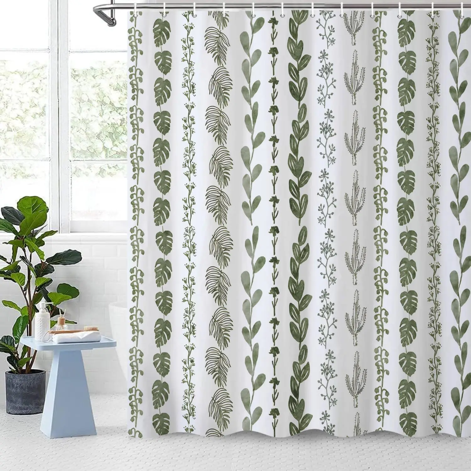 Tropical Plants Shower Curtain Green Leaf Pattern Bathroom Decor Modern Botanical Bath Curtain for Home Decoration
Tropical Plants Shower Curtain Green Leaf Pattern Bathroom Decor Modern Botanical Bath Curtain for Home Decoration