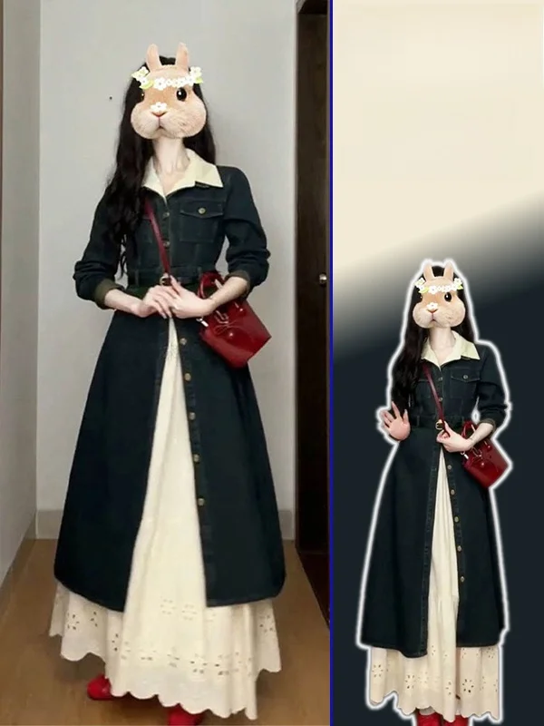 plus Size Women's Spring Commute A-Line Dr Two-Piece Set Korean College Sle Jeans Dr High Waist Long Skirt
plus Size Women's Spring Commute A-Line Dr Two-Piece Set Korean College Sle Jeans Dr High Waist Long Skirt