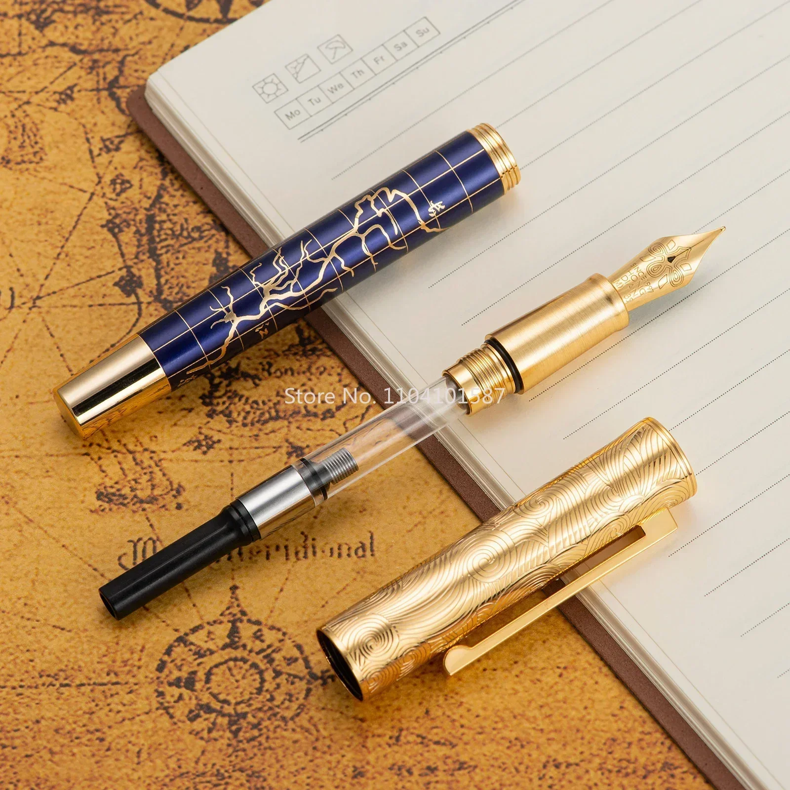 New Hongdian 8041 Fountain Pen EF/F/M Nib, Beautiful Patterns On The Qinghai-Tibet Plateau Writing Gift Pen
New Hongdian 8041 Fountain Pen EF/F/M Nib, Beautiful Patterns On The Qinghai-Tibet Plateau Writing Gift Pen