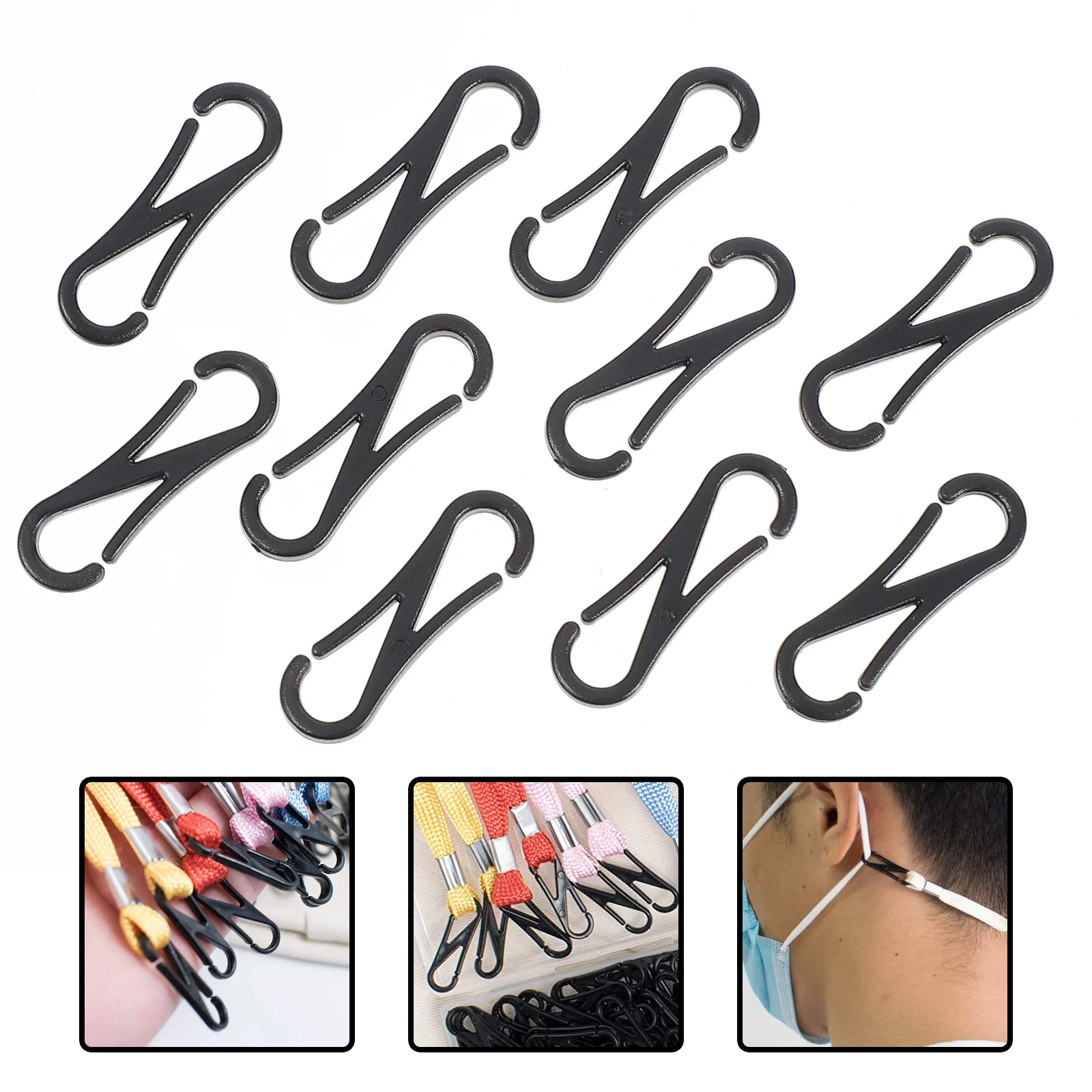 100 Pcs Black Plastic Hooks Lanyard Parts Heavy Duty Anti UV Climbing Accessories Key Chain Zipper Pull ID Cards
100 Pcs Black Plastic Hooks Lanyard Parts Heavy Duty Anti UV Climbing Accessories Key Chain Zipper Pull ID Cards