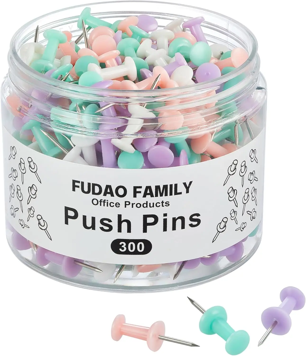 300 Push Pins for Bulletin Board, Thumb Tacks for Wall Corkboard with Plastic Head and Steel Pin, Multi Color for Home Office
300 Push Pins for Bulletin Board, Thumb Tacks for Wall Corkboard with Plastic Head and Steel Pin, Multi Color for Home Office