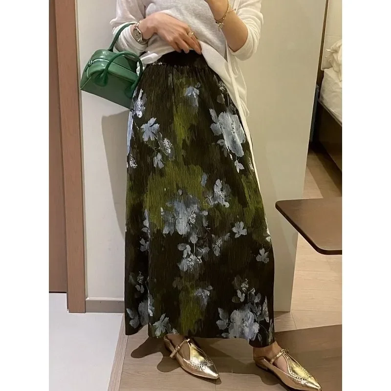 Women's Floral Print Pleated Maxi Skirt High Waist Casual Slim Long Skirt
Women's Floral Print Pleated Maxi Skirt High Waist Casual Slim Long Skirt