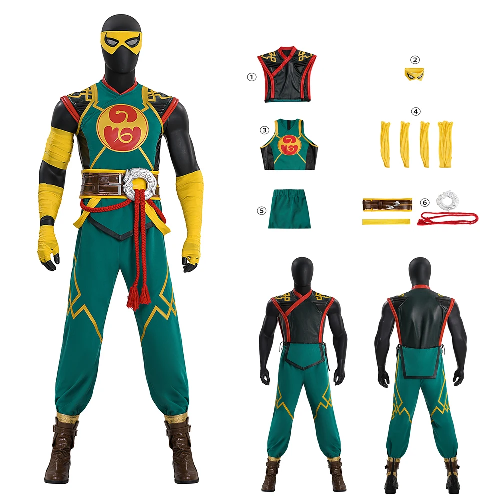 Halloween Party Uniform Super Hero Lin Lei Iron Fist Cosplay Costume High Quality Green Top Pants And Belts Male Fantasy Battle
Halloween Party Uniform Super Hero Lin Lei Iron Fist Cosplay Costume High Quality Green Top Pants And Belts Male Fantasy Battle