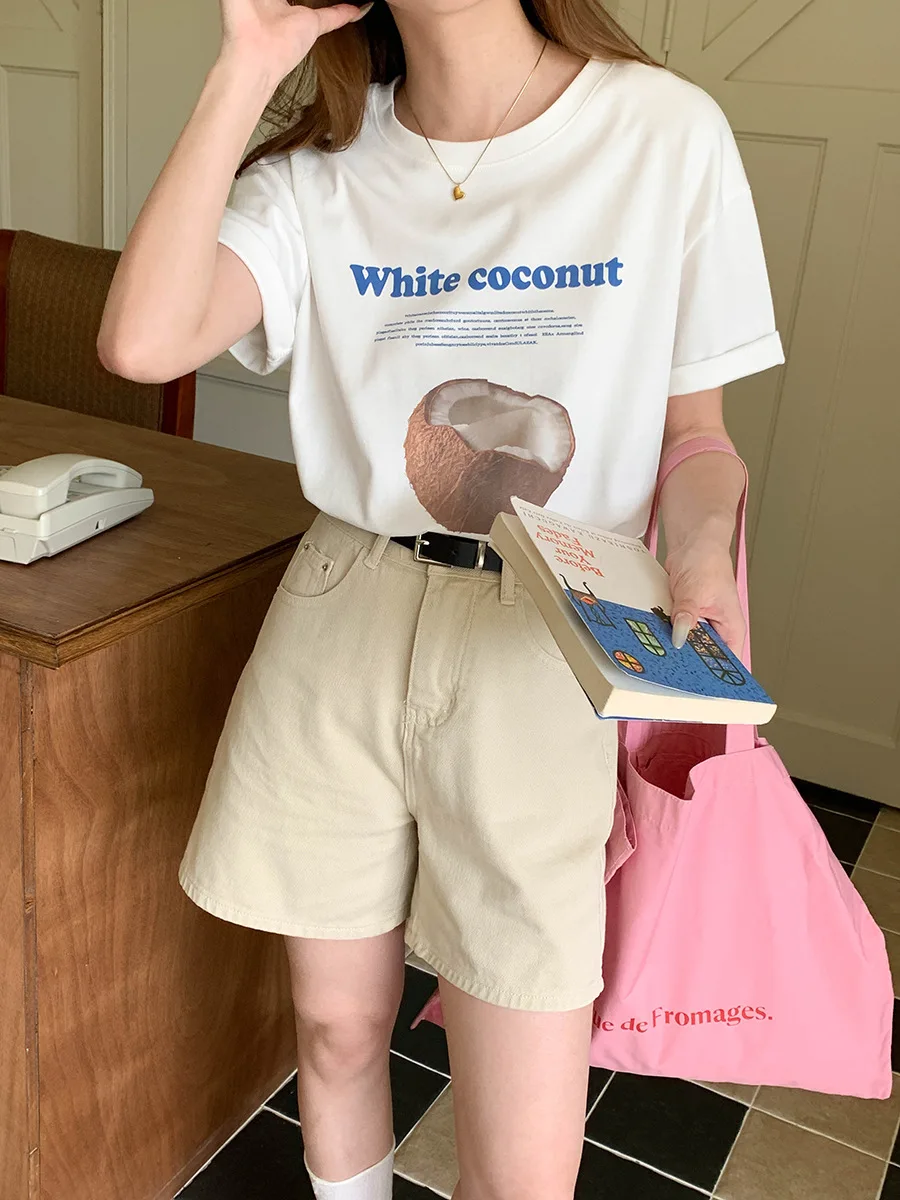 Women Summer O-Neck White T Shirts Short Sleeve High Quality Women Letter Print Cotton Tees Loose Style Women Clothes
Women Summer O-Neck White T Shirts Short Sleeve High Quality Women Letter Print Cotton Tees Loose Style Women Clothes