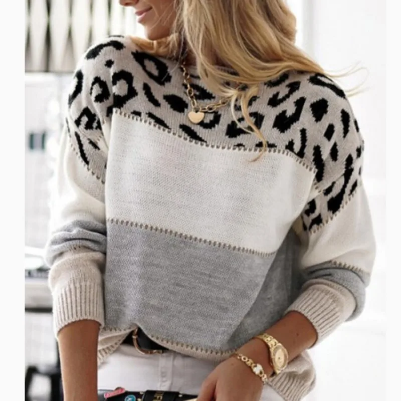 FL Leopard Print Round Neck Sweater Autumn And Winter New Collection Women's Cross-Border Knitted Sweater Women's Pullover Tops
FL Leopard Print Round Neck Sweater Autumn And Winter New Collection Women's Cross-Border Knitted Sweater Women's Pullover Tops