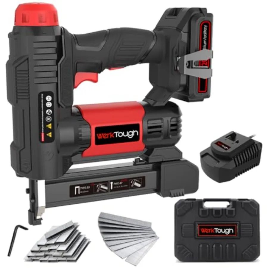 Cordless staple gun brad nailer 2-in-1 for DIY woodworking aluminum body black-gray lightweight with fast 1-hour charging 2000m
Cordless staple gun brad nailer 2-in-1 for DIY woodworking aluminum body black-gray lightweight with fast 1-hour charging 2000m