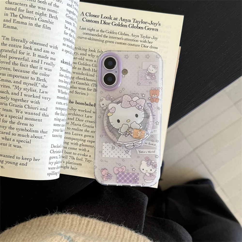 Korean Cute Rotate Bear Magnetic Phone Case For iPhone 17 16 Pro 15 14 Pro Max 16 Cover with Hellokitty Stand For Magsafe Cases
Korean Cute Rotate Bear Magnetic Phone Case For iPhone 17 16 Pro 15 14 Pro Max 16 Cover with Hellokitty Stand For Magsafe Cases