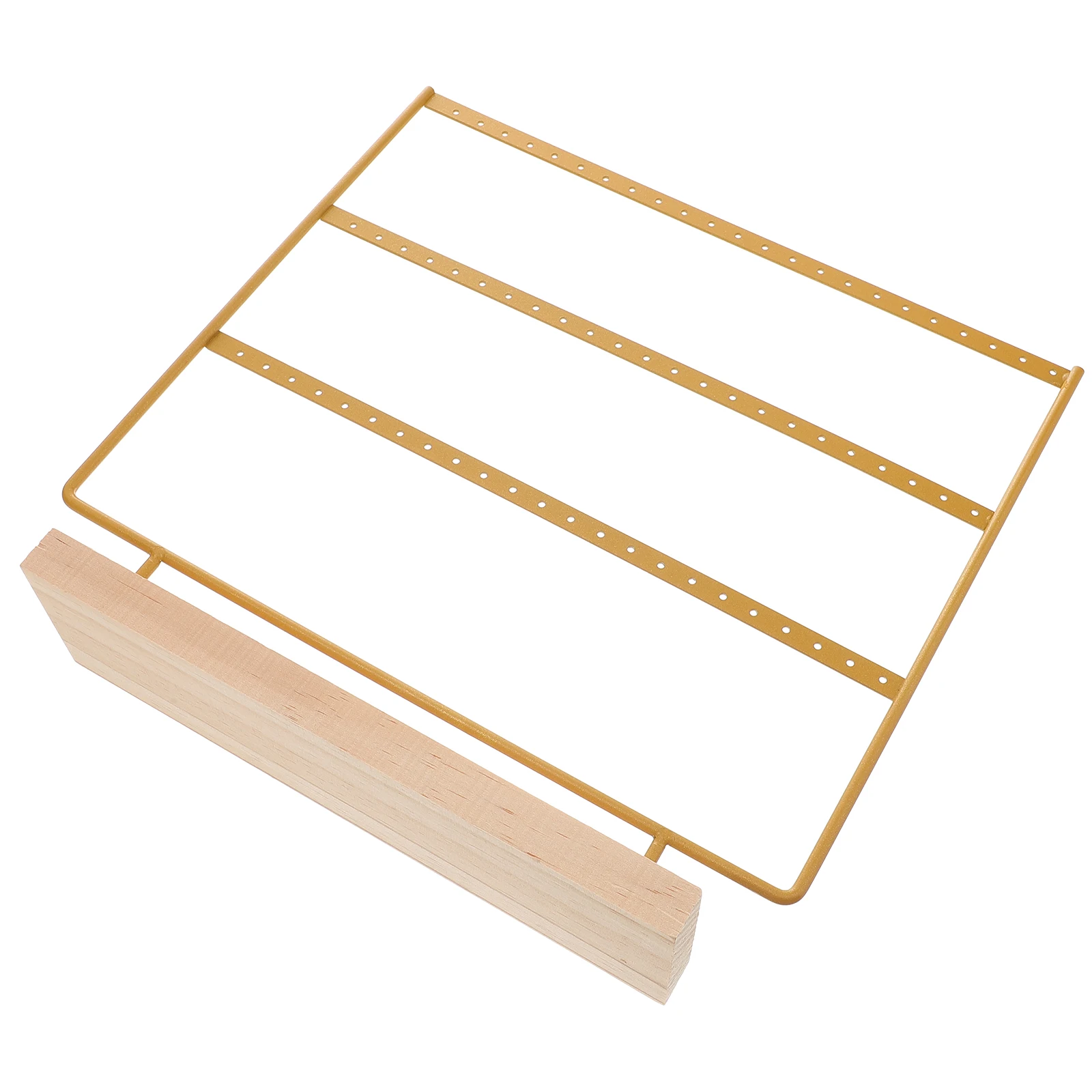 3 Layers Golden Iron Earring Display Stand Wood Base Jewelry Rack Necklace Bracelet Holder for Shop Home ganizer Term Use
3 Layers Golden Iron Earring Display Stand Wood Base Jewelry Rack Necklace Bracelet Holder for Shop Home ganizer Term Use
